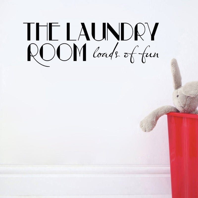 New Hot 68CM*21.8CM The Laundry Room Loads of Fun Art Home PVC Wall Sticker Decal W1-672