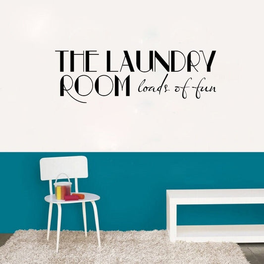 New Hot 68CM*21.8CM The Laundry Room Loads of Fun Art Home PVC Wall Sticker Decal W1-672