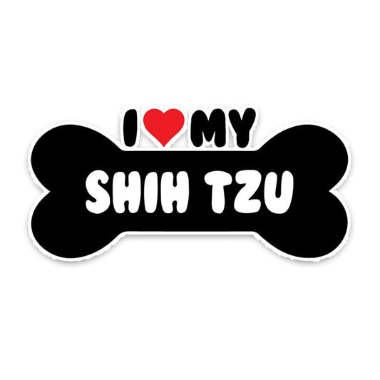 15*7.1CM  I Heart My Shih Tzu Dog Bone  Car Bumper Car Sticker Decals C1-4159