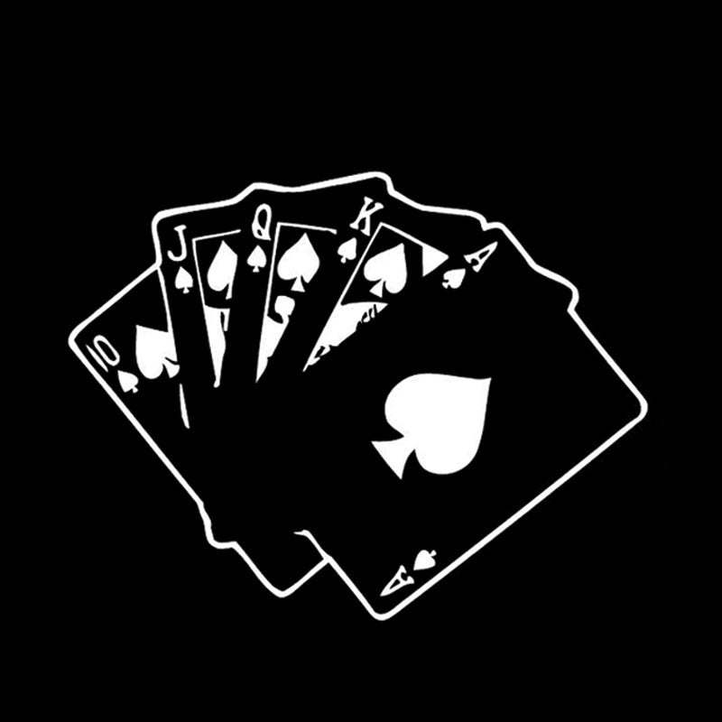 16.9*13CM Lovely Car Sticker Casino Poker High Quality Decoration Graphic Vinyl C12-0061