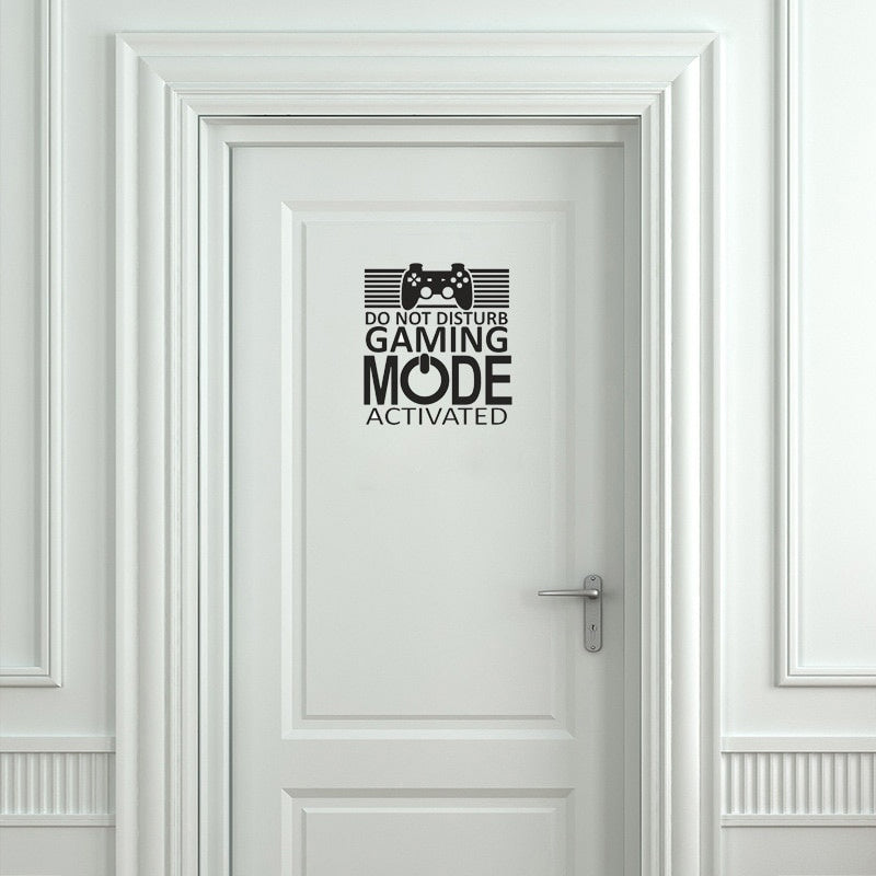 22.7*25CM GAMER DO NOT DISTURB GAMING MODE ACTIVATED Wall Sticker Home Door Decor D1-0045
