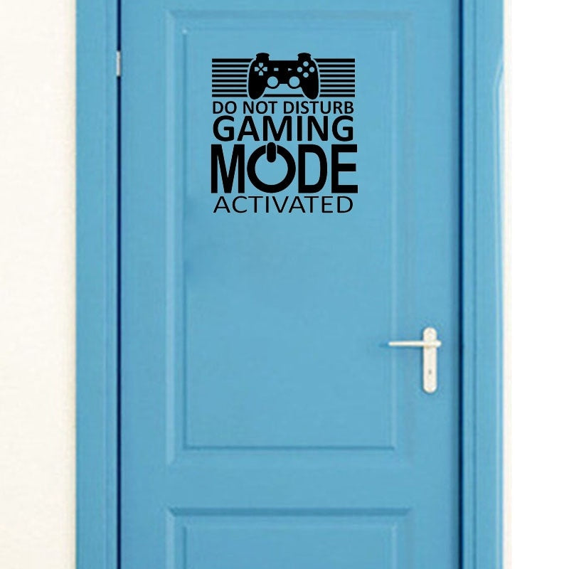 22.7*25CM GAMER DO NOT DISTURB GAMING MODE ACTIVATED Wall Sticker Home Door Decor D1-0045