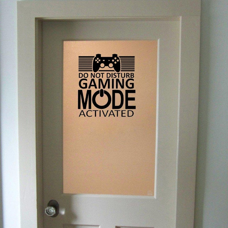 22.7*25CM GAMER DO NOT DISTURB GAMING MODE ACTIVATED Wall Sticker Home Door Decor D1-0045