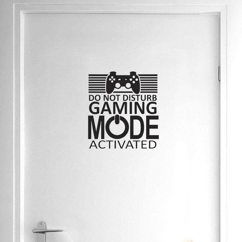 22.7*25CM GAMER DO NOT DISTURB GAMING MODE ACTIVATED Wall Sticker Home Door Decor D1-0045