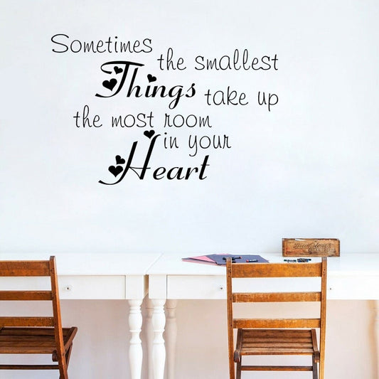 New Fashion 58CM*38.4CM SOMETIMES THE SMALLEST THING Quote  Decal  PVC Wall Sticker W1-007