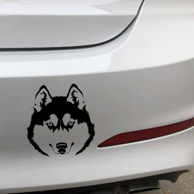 14.1X14.7CM  Husky Head Dog Pet Animal Car Stickers Art Mural Vinyl Decal Decoration Black/Silver C24-1237