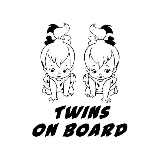 Hot 12.5CM*15CM BABY TWINS ON BOARD Car Decal Vinyl Sticker Black/Silver C10-00777