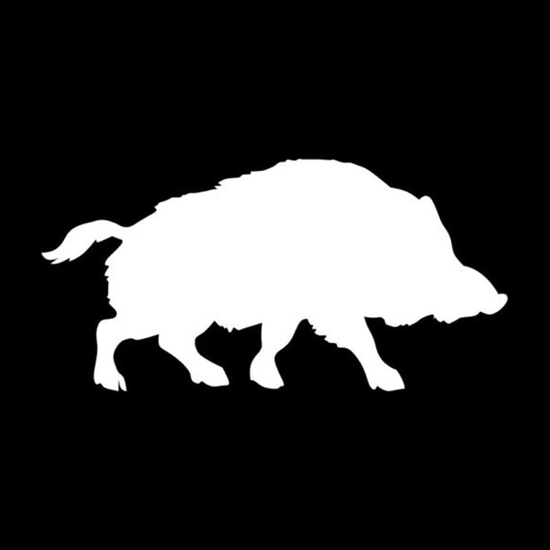 New Brand 15.2*7.6CM Wild Boar Pig Interesting Vinyl Car Styling Decorative Car Sticker And Decals Black/Silver C9-1894
