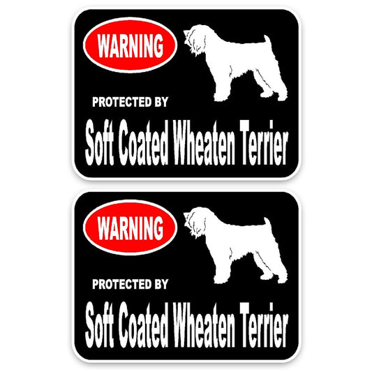 15*11.4CM 2X Soft Coated Wheaten Terrier Dog  High Quality Animal Car Sticker C1-4585