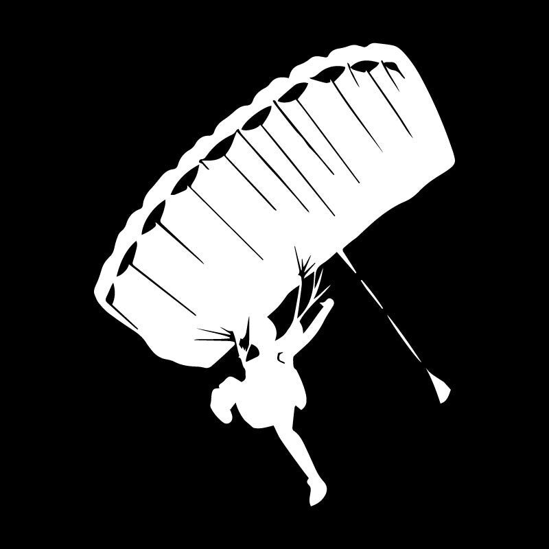 2020 NEW 13CM*16.7CM Skydiving Parachute Stickers Decals Vinyl Black/Silver C31-0333