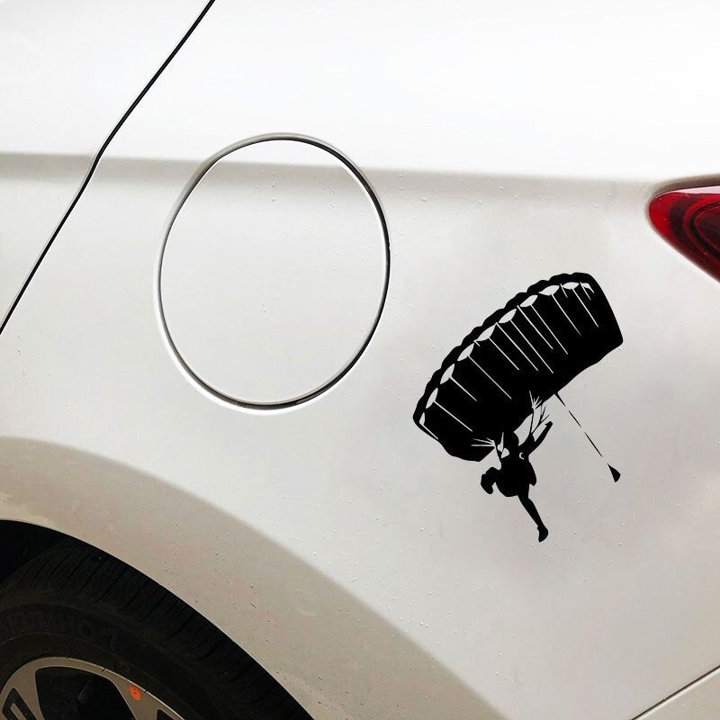 2020 NEW 13CM*16.7CM Skydiving Parachute Stickers Decals Vinyl Black/Silver C31-0333