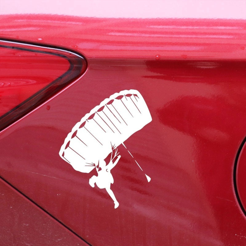 2020 NEW 13CM*16.7CM Skydiving Parachute Stickers Decals Vinyl Black/Silver C31-0333