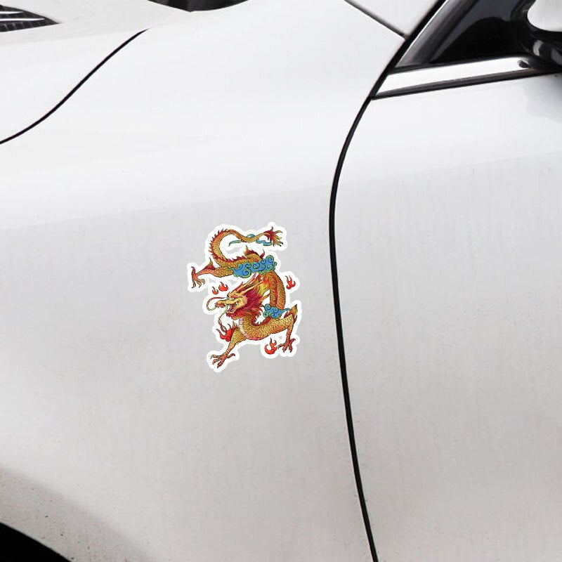 12CM*16CM Chinese Golden Dragon Totem Personalized  Car Sticker Decal Decor 5-1094