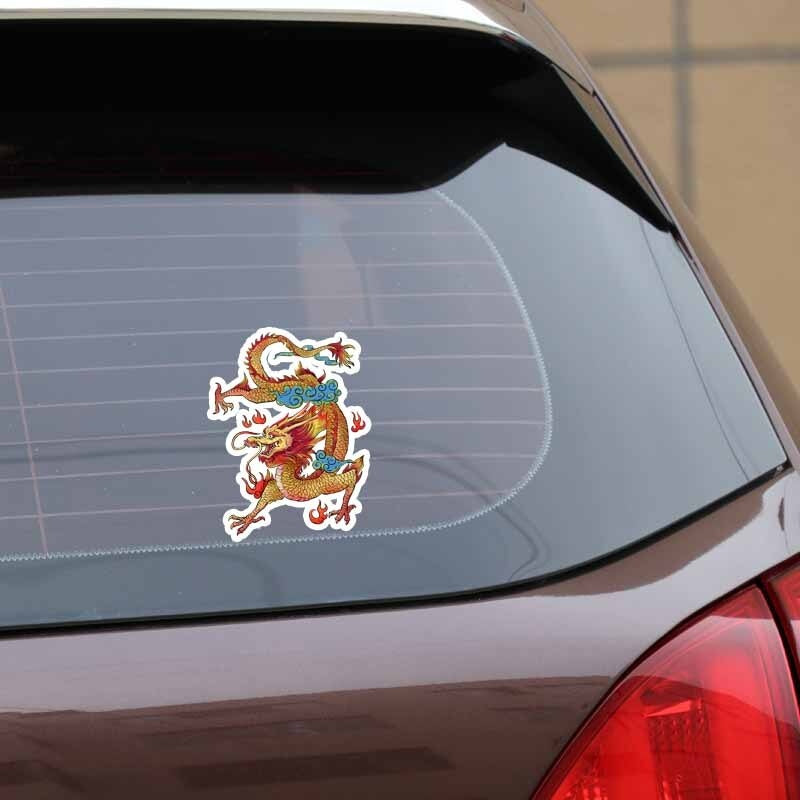 12CM*16CM Chinese Golden Dragon Totem Personalized  Car Sticker Decal Decor 5-1094