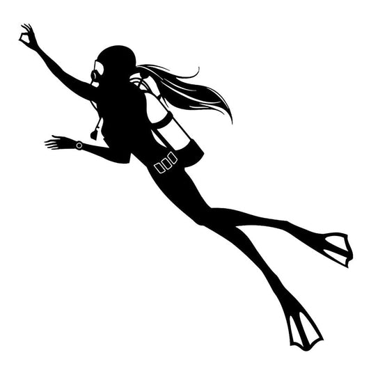 16.8*16.4CM Special Decal With Scuba Diving Movement Cartoon Characters Of Female Diver Stickers C7-0045