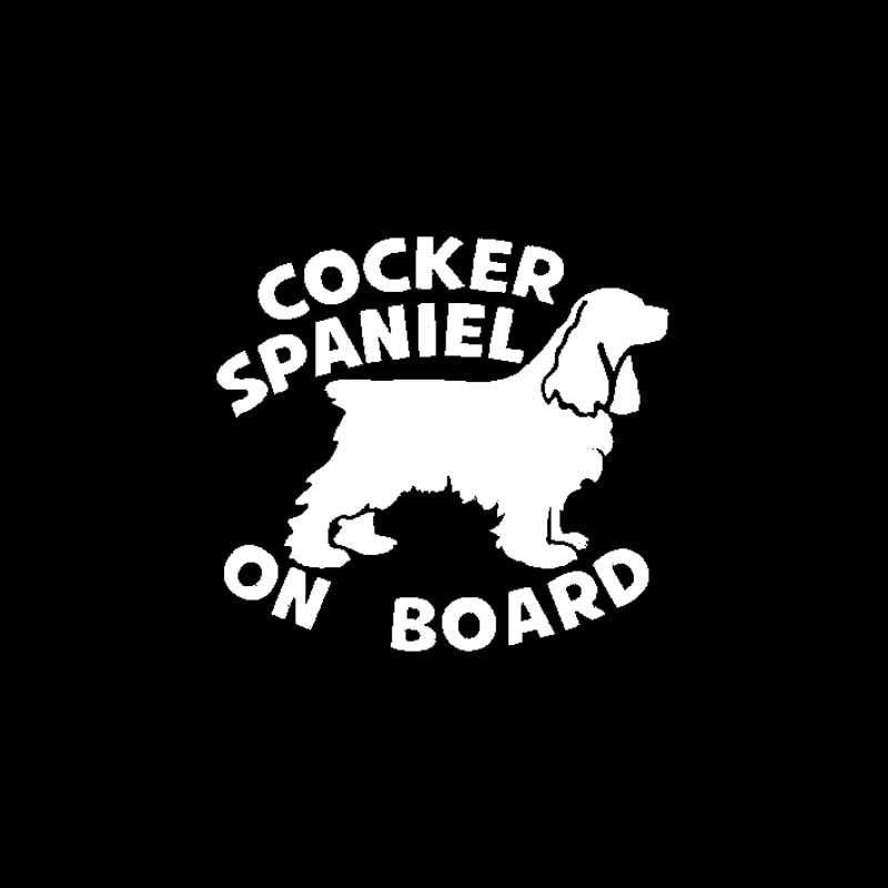 New Fashion 15CM*13.8CM COCKER SPANIEL ON BOARD Dog Lovely Sticker Car Vinyl Decals Black Silver C10-00646