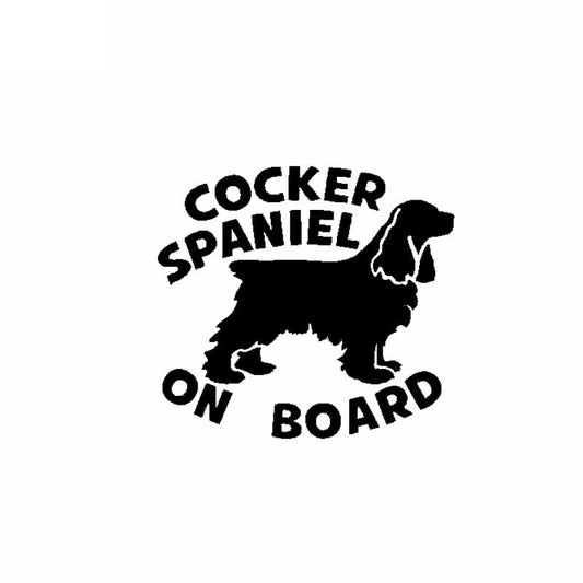 New Fashion 15CM*13.8CM COCKER SPANIEL ON BOARD Dog Lovely Sticker Car Vinyl Decals Black Silver C10-00646