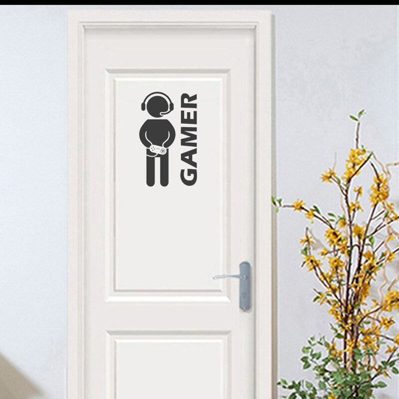 15*25CM Gamer Wall Sticker Video Game Cartoon Door Decal Boys Room Decor D1-0003