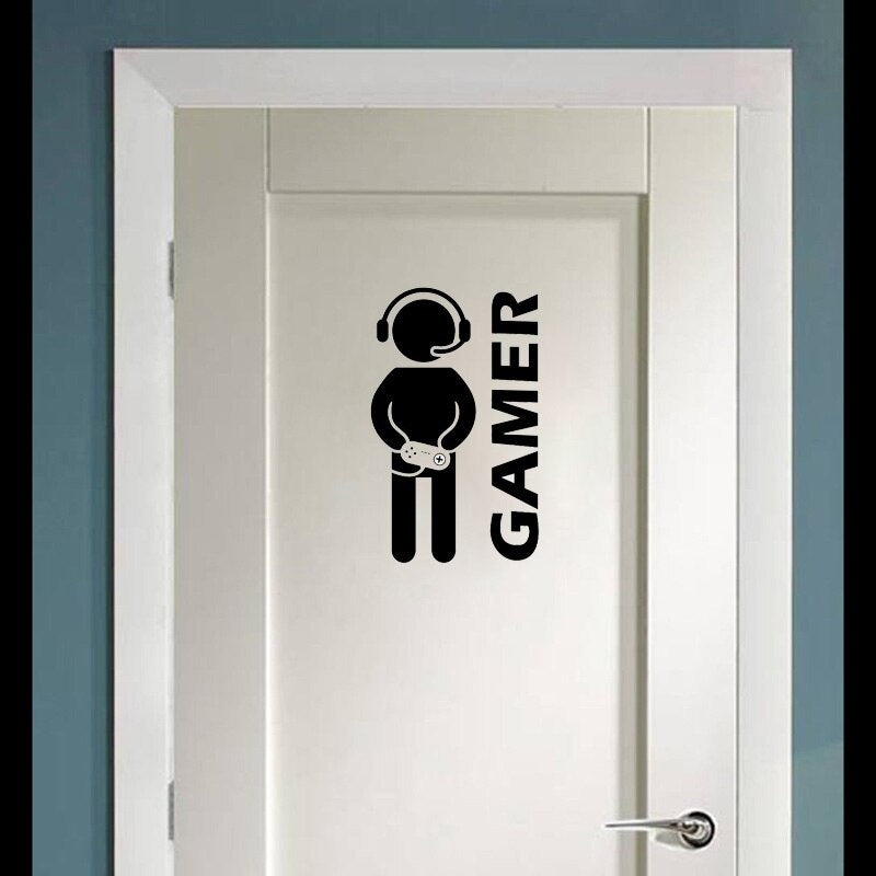 15*25CM Gamer Wall Sticker Video Game Cartoon Door Decal Boys Room Decor D1-0003