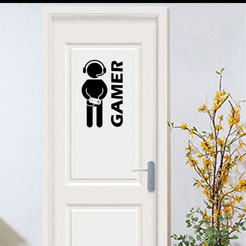 15*25CM Gamer Wall Sticker Video Game Cartoon Door Decal Boys Room Decor D1-0003