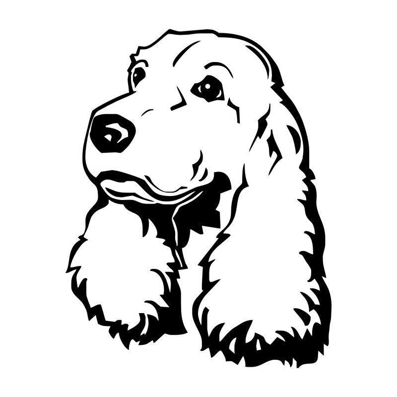 13*16.4CM Cocker Spaniel Dog Funny Animal Body Decoration Car Stickers Decals Black/Sliver C6-1877
