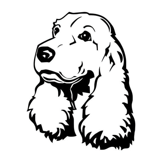 13*16.4CM Cocker Spaniel Dog Funny Animal Body Decoration Car Stickers Decals Black/Sliver C6-1877