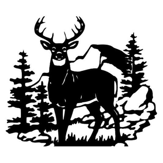 New Hot 35.6*30.8CM  Deer Wild Animal Vinyl Car Stickers Hunting Car Styling Door Decal Black/Silver C9-1816