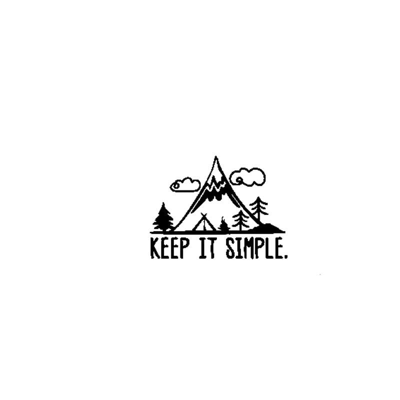 Hot 17.8CM*13.3CM KEEP IT SIMPLE ADVENTURE Vinyl Personality Car Sticker Decals Motorcycle Black/Silver C13-000441