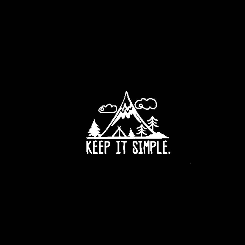 Hot 17.8CM*13.3CM KEEP IT SIMPLE ADVENTURE Vinyl Personality Car Sticker Decals Motorcycle Black/Silver C13-000441