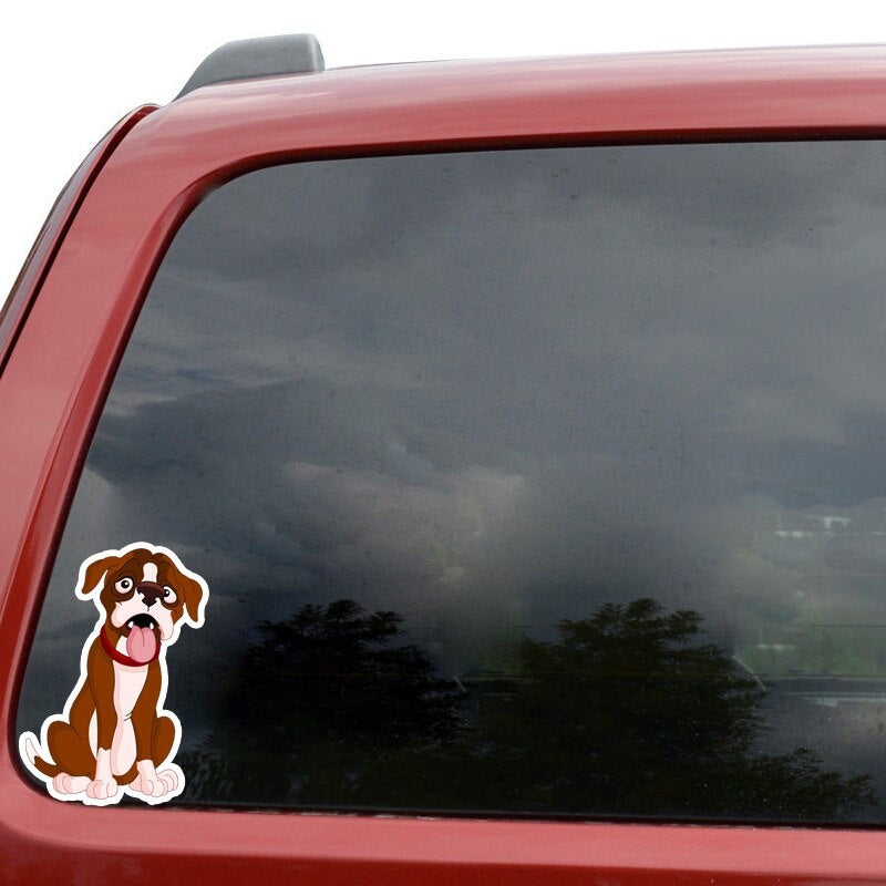10.7*15CM Boxer Dog Car Bumper Window Decoration Car Sticker C1-4208