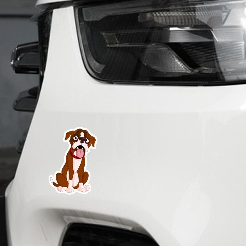 10.7*15CM Boxer Dog Car Bumper Window Decoration Car Sticker C1-4208