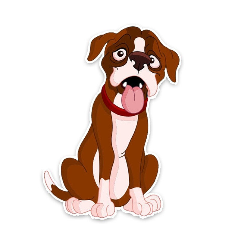 10.7*15CM Boxer Dog Car Bumper Window Decoration Car Sticker C1-4208