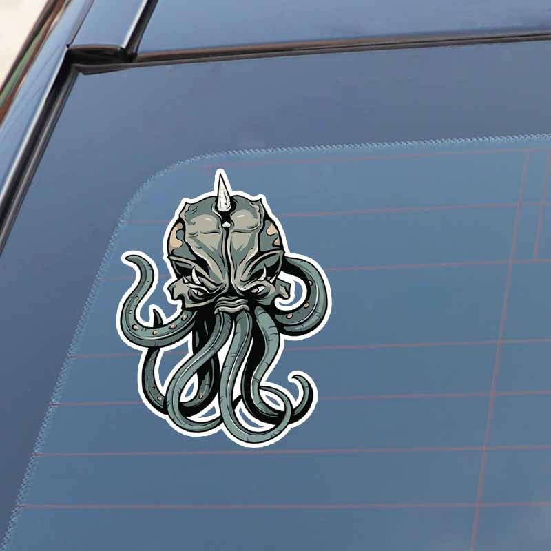 12.8CM*16.6CM Personality Weird Squid  Car Sticker Decal Decor Accessories 5-0119