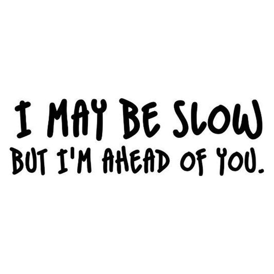 2020 NEW 20*6.1CM I MAY BE SLOW BUT I'M AHEAD OF YOU Car Decal Funny Vinyl Car Styling Stickers Black/Silver C9-0328