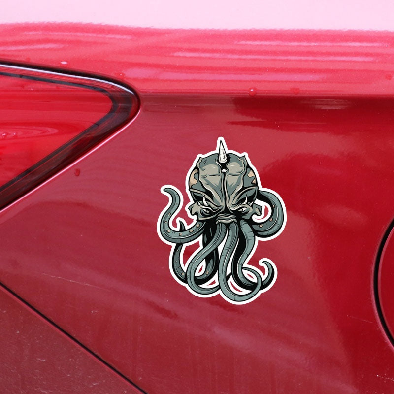 12.8CM*16.6CM Personality Weird Squid  Car Sticker Decal Decor Accessories 5-0119