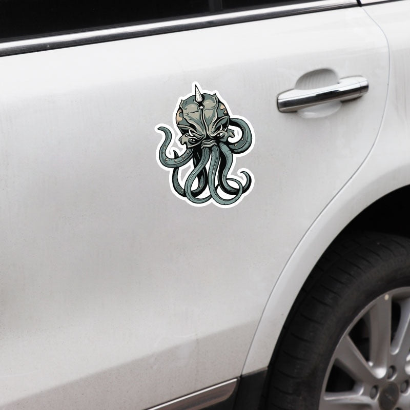 12.8CM*16.6CM Personality Weird Squid  Car Sticker Decal Decor Accessories 5-0119