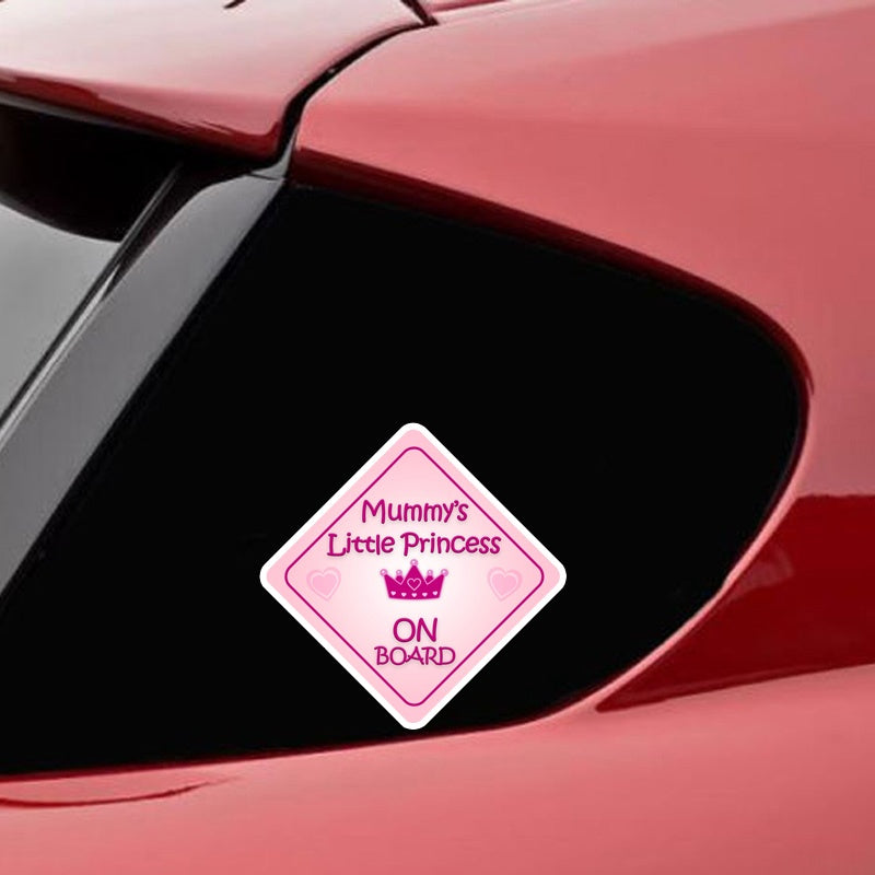 13.5*13.5CM Interesting Mummy Little Princess BABY ON BOARD Bumper Window High Quality Colored Car Sticker Graphic C1-5696