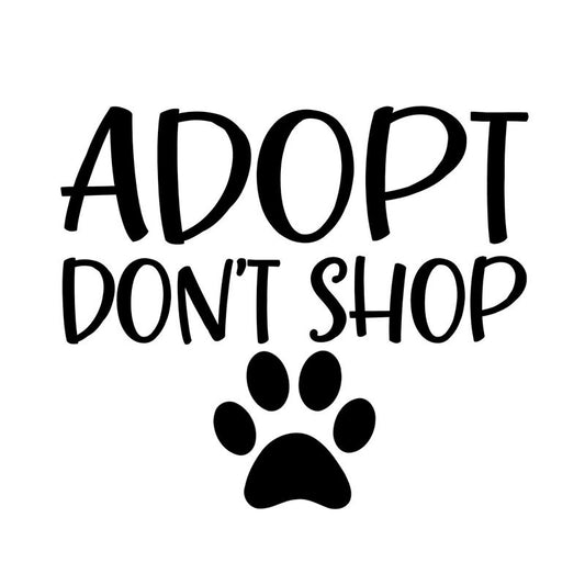14.7CM*12.7CM ADOPT DON'T SHOP Rescue Dog  Pet Love Paw Print Puppy Vinyl Car Decal Stiker Black/Silver C10-00404