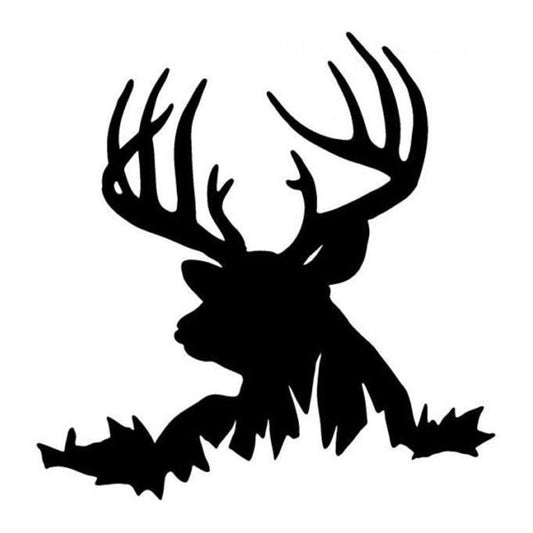 New Hot 14.9*15.2CM Deer in Grass Car Stickers Hunting Animal Vinyl Car Styling Decals Accessories Black/Silver C9-1829