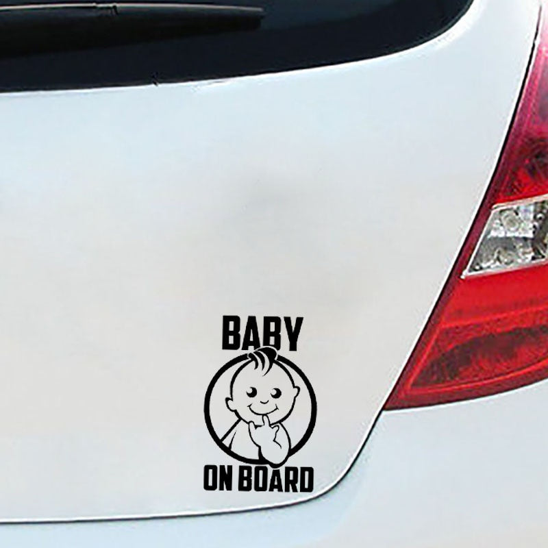 2020 NEW 9.8CM*15.2CM Baby On Board Boy Funny Car Sticker Decal Vinyl Black Black/Silver C10-00144