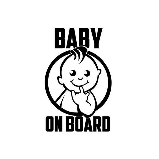 2020 NEW 9.8CM*15.2CM Baby On Board Boy Funny Car Sticker Decal Vinyl Black Black/Silver C10-00144