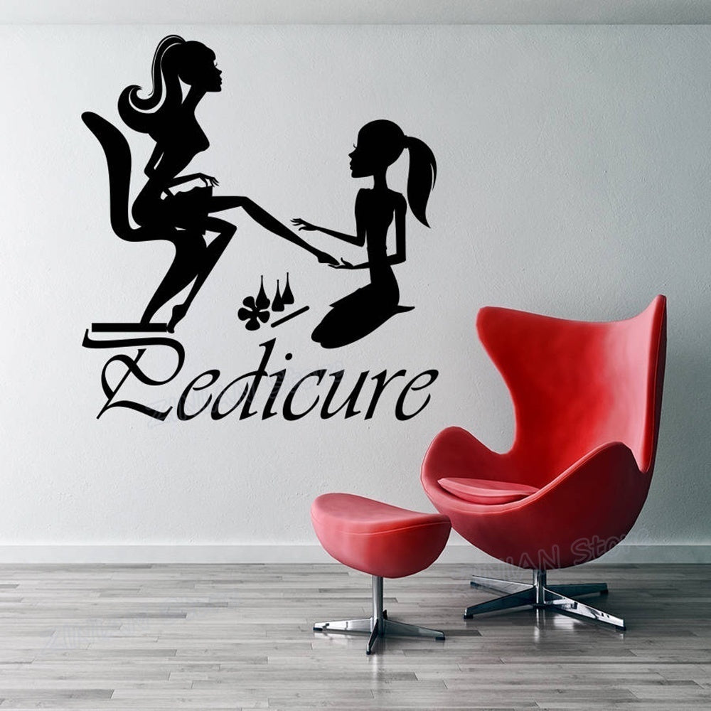 2020 NEW   Wall Decal Beauty Salon Nail Studio Pedicure Manicurist Day Spa Design Nail Art Vinyl Sticker Home Decor Window Decals