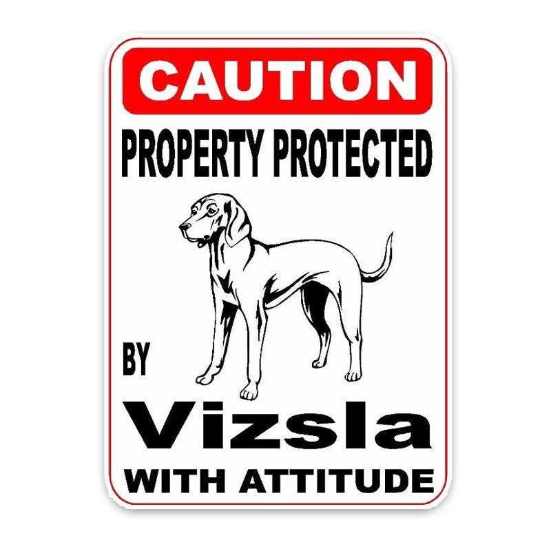 10*14.2CM Property Protected By Vizsla Dog The Car Whole Body  Car Sticker C1-4598