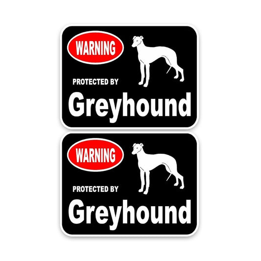 15*11.4CM  2X Greyhound Guard Dog  Colored Car Sticker  C1-4396