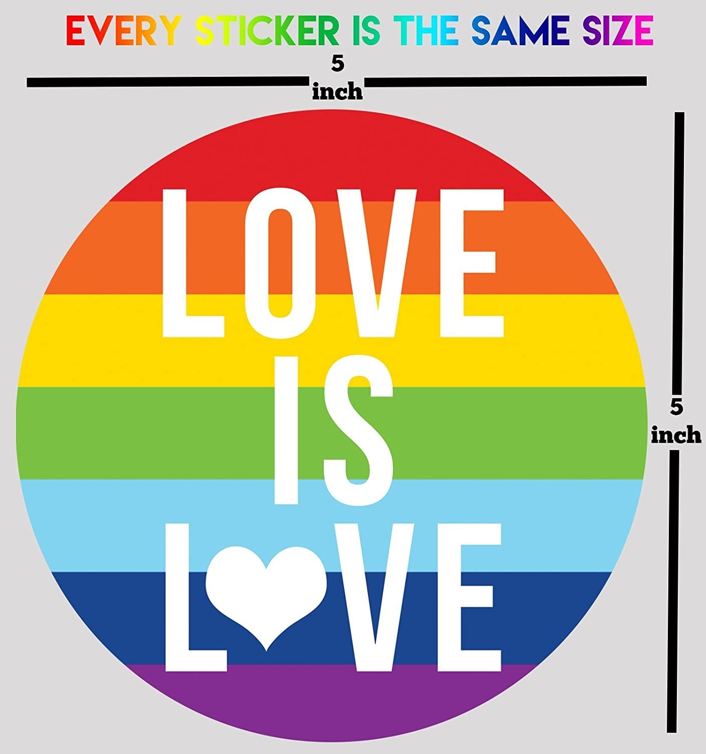 Gay Lesbian Marriage Sticker - 10 Pack (5 Love Wins & 5 Love is Love). LARGE 5 inches. Use on car bumper, computer
