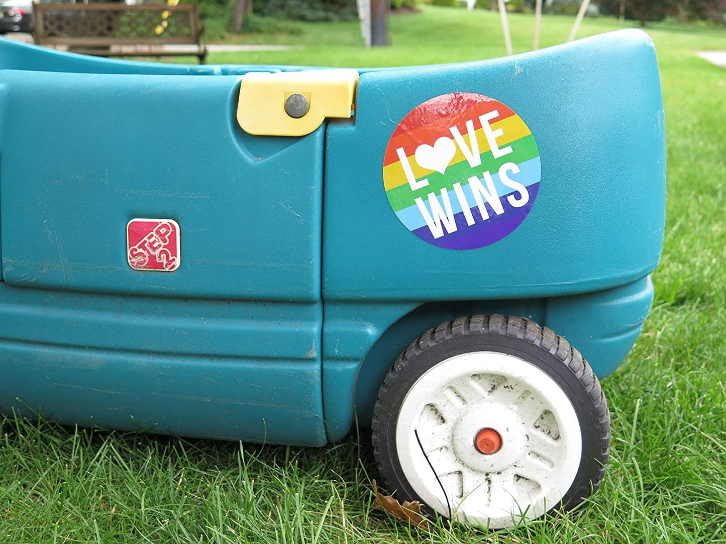 Gay Lesbian Marriage Sticker - 10 Pack (5 Love Wins & 5 Love is Love). LARGE 5 inches. Use on car bumper, computer