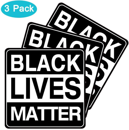 3pcs Black Lives Matter Stickers, 7"x7" Car Auto Vinyl Bumper Decal, Wall, Window, Laptop Sticker