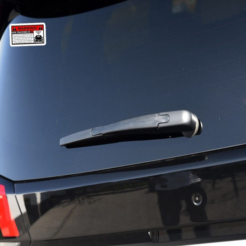 12.7*7.3CM Red Attention Warning GPS Tracking Is On Car Sticker Noticeable Decals  C1-3070