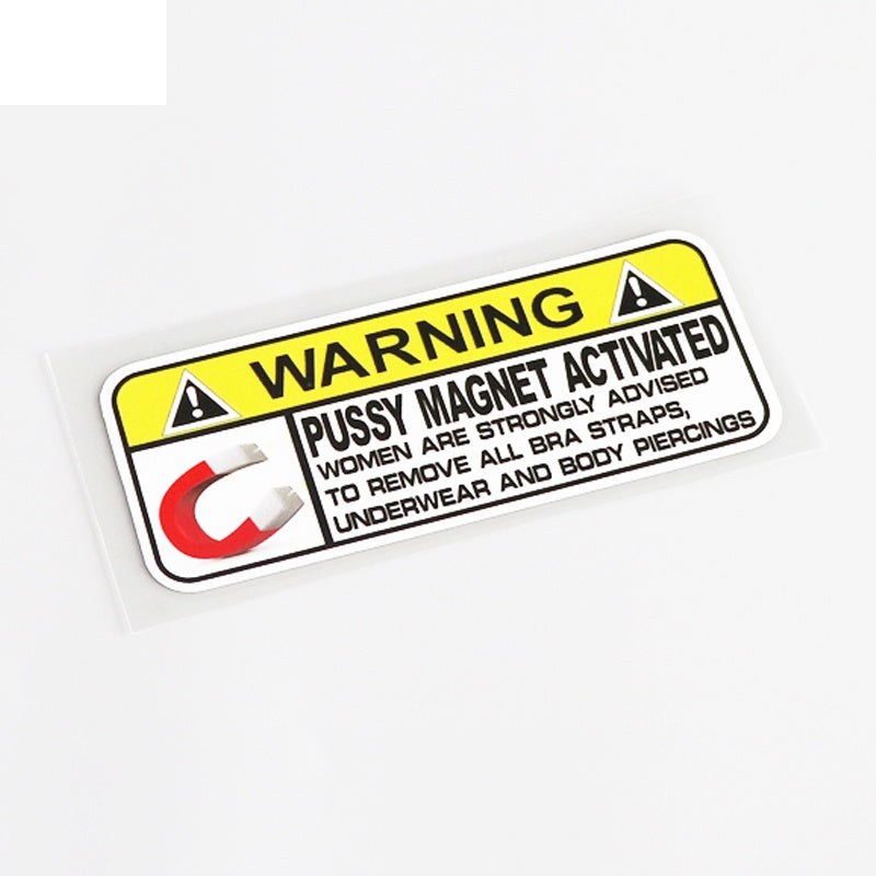 12.2CM*5CM Fashion WARNING Graphical Car Sticker Motorcycle Decal PVC