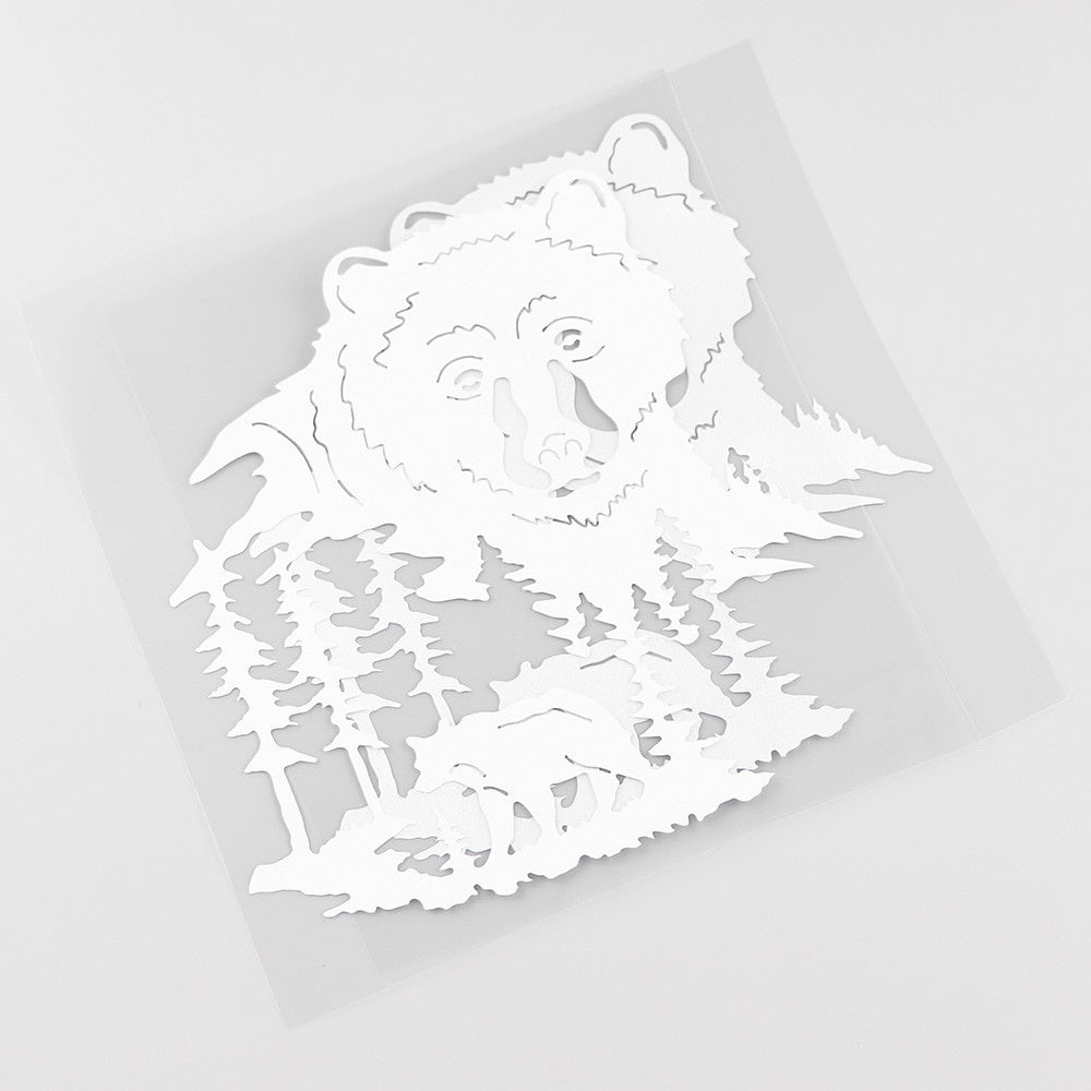 16.2CMX16.2CM Personalized Window  Decorative Bear Head Scene Wildlife Decal  Vinyl Car Sticker